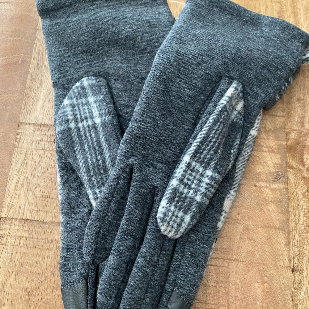NWT Mudpie Gray Plaid Knot Warm Lined Glove Gift Set - Picture 5 of 6